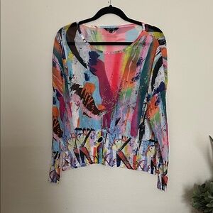 CHARLIE B Multicolor Abstract Top